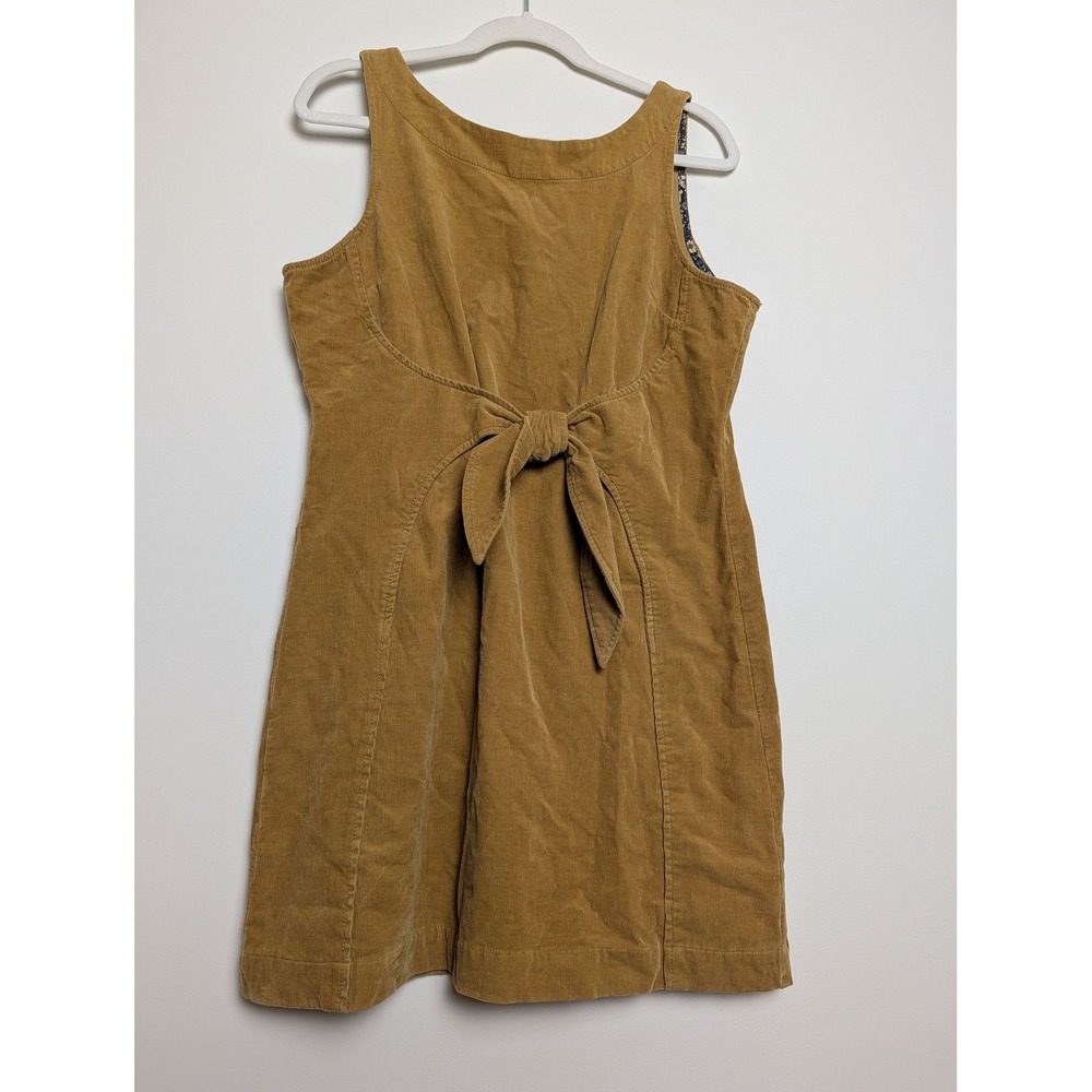 Anthropologie‎ Holding Horses Womens 12 Mustard Yellow Corduroy Sleeveless Dress - Picture 3 of 15